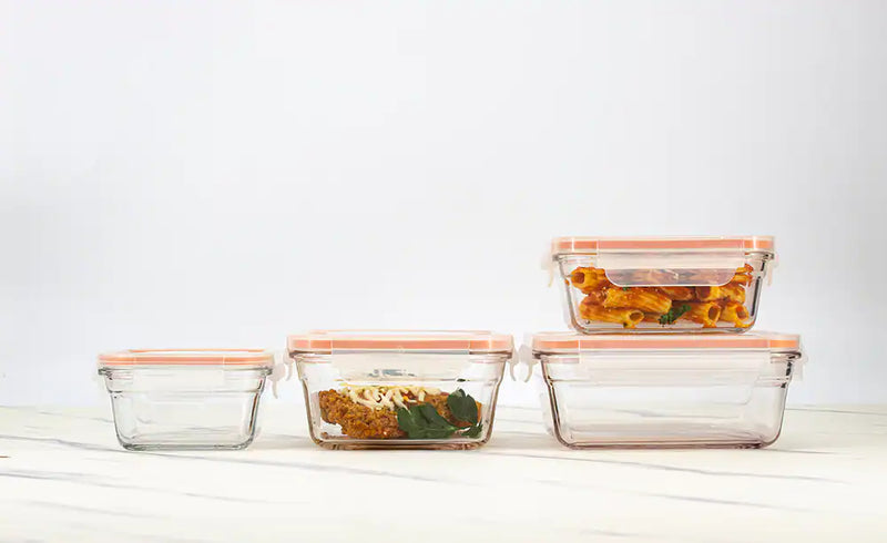 Glasslock Glass Food Storage Container Set Leakproof, 8-pc