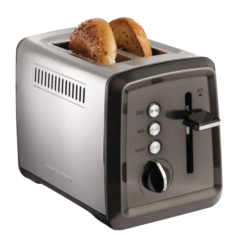 Hamilton Beach Elite Extra Wide Slots Toaster w/ 7 Settings, Stainless Steel, Black, 2-Slices