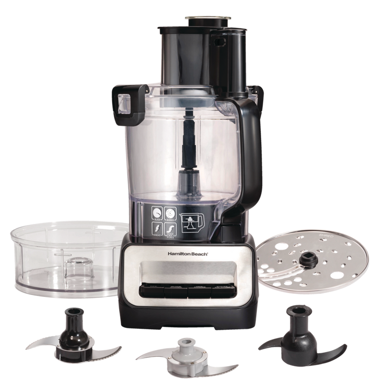 Hamilton Beach Stack & Snap Duo Dual Bowls Food Processor Black, 4 to 14 Cups