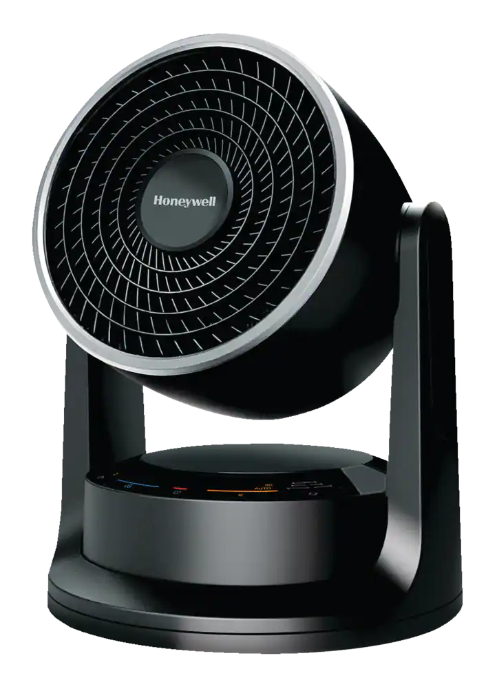 Honeywell Portable Fan Power Heater/Air Circulator w/Thermostat, 1500W, Black