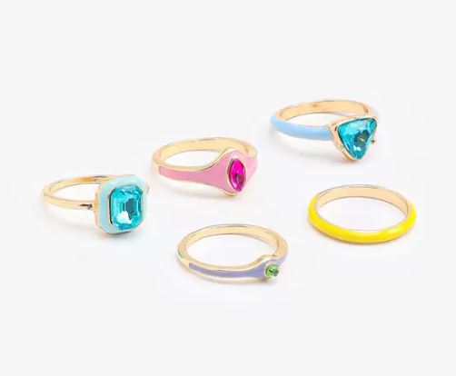 10 - Pack of Assorted Enamel Rings