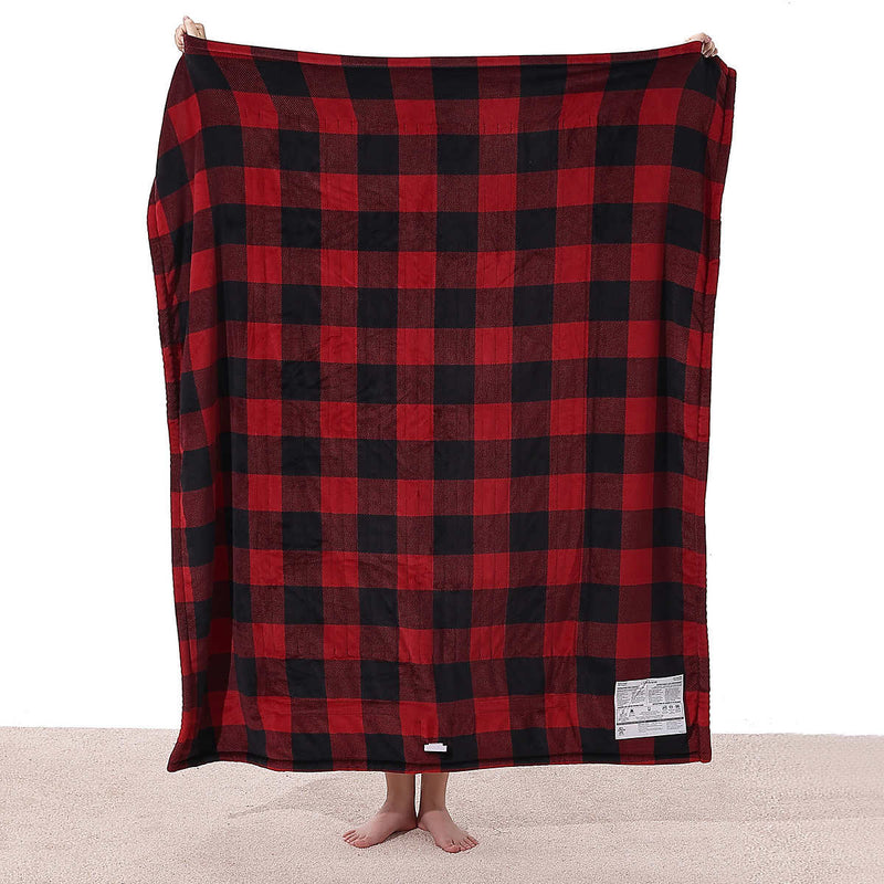 Sunbeam Northern Luxe Sherpa Heated Throw 50” x 60” (Red)