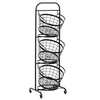 3 Tier Market Basket Stand with Baskets