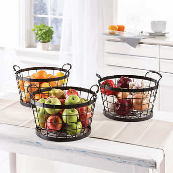 3 Tier Market Basket Stand with Baskets