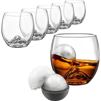 Final Touch On The Rocks Glasses with Ice Molds Set of 6