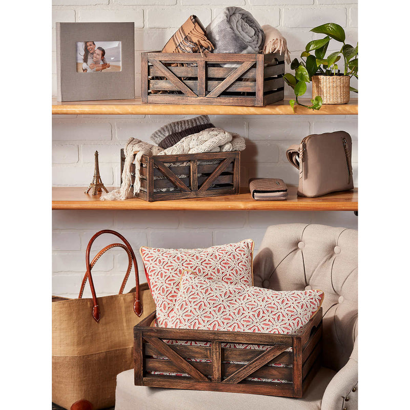 Mesa Wood Crates Storage Crates Towel Crates 3pc