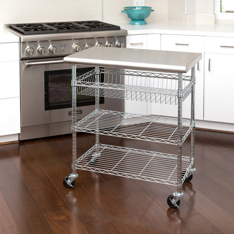 Seville Classics Stainless-steel Kitchen Cart