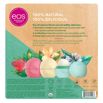 eos 100% Natural and Organic Lip Balm, 7-pack Sphere