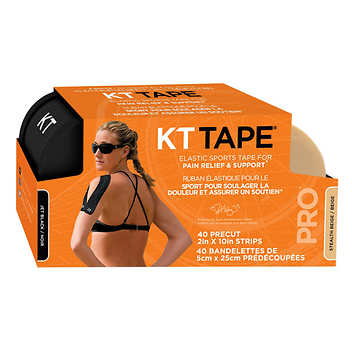 KT Tape Pro Elastic Sport Tape, 2 x 20 Pre-Cut Strips