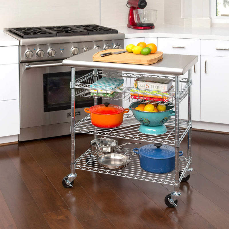 Seville Classics Stainless-steel Kitchen Cart