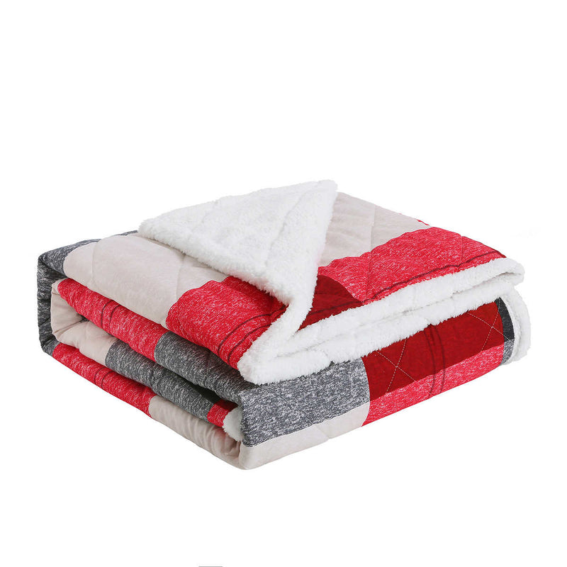 S&Co Home - Oversized Quilted Throw with Sherpa Reverse 50" x 70"