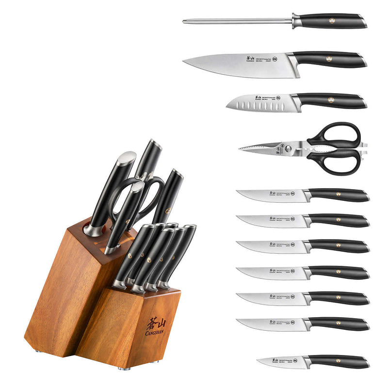 Cangshan L/L1 Series German Steel Forged Knife Set, 12-Piece