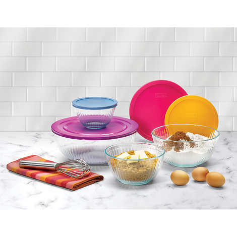 Pyrex Mixing Bowl Set, 8-piece