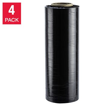 Sigma High Performance Black Pallet Wrap Shipping Stretch Film, 4-pack