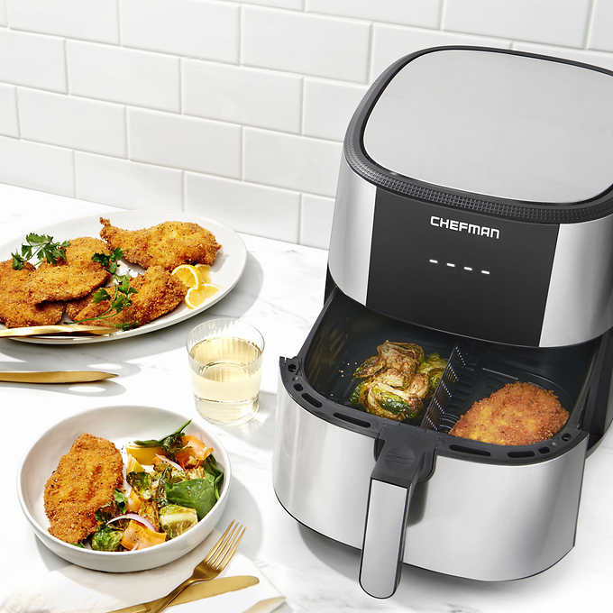 Chefman XL 7.57 L (8-Qt) Digital Stainless Air Fryer with Divider