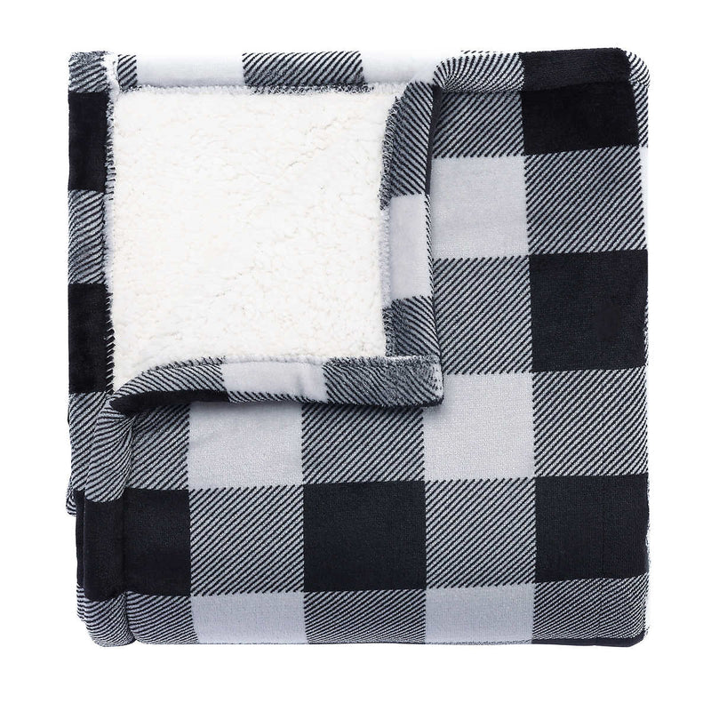 Sunbeam Northern Luxe Sherpa Heated Throw 50” x 60” (Black)