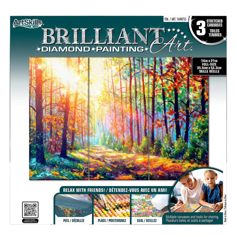 ArtSkills Brilliant Art Diamond Painting Kits, 3-Panel Sets