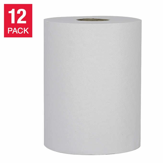 White Swan Single Ply Paper Towel Rolls, 20.3 cm × 152.4 m, 12-pack