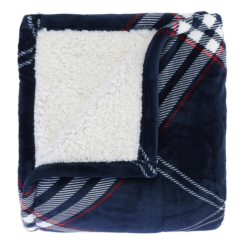 Sunbeam Northern Luxe Sherpa Heated Throw 50” x 60” (Blue)