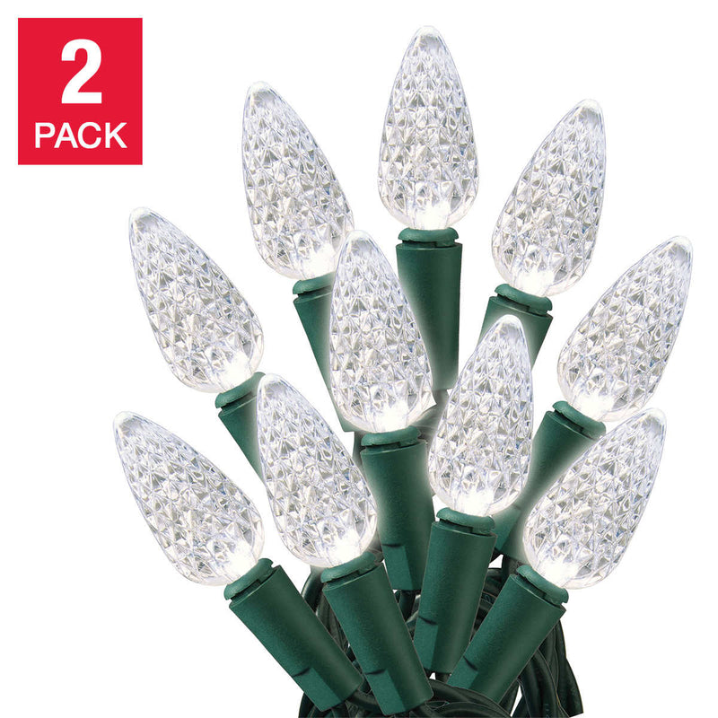 Sylvania 2 x 100 C6 Warm White LED Christmas Lights