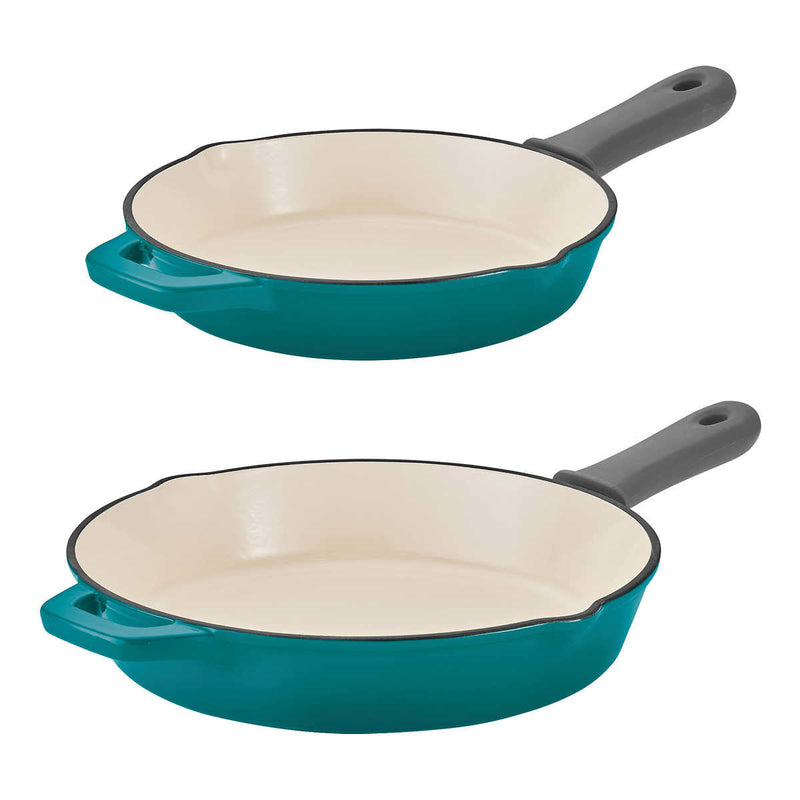 Tramontina Enameled Cast Iron Skillets, 2-piece