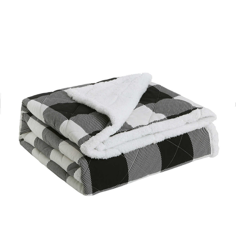 S&Co Home - Oversized Quilted Throw with Sherpa Reverse 50" x 70"