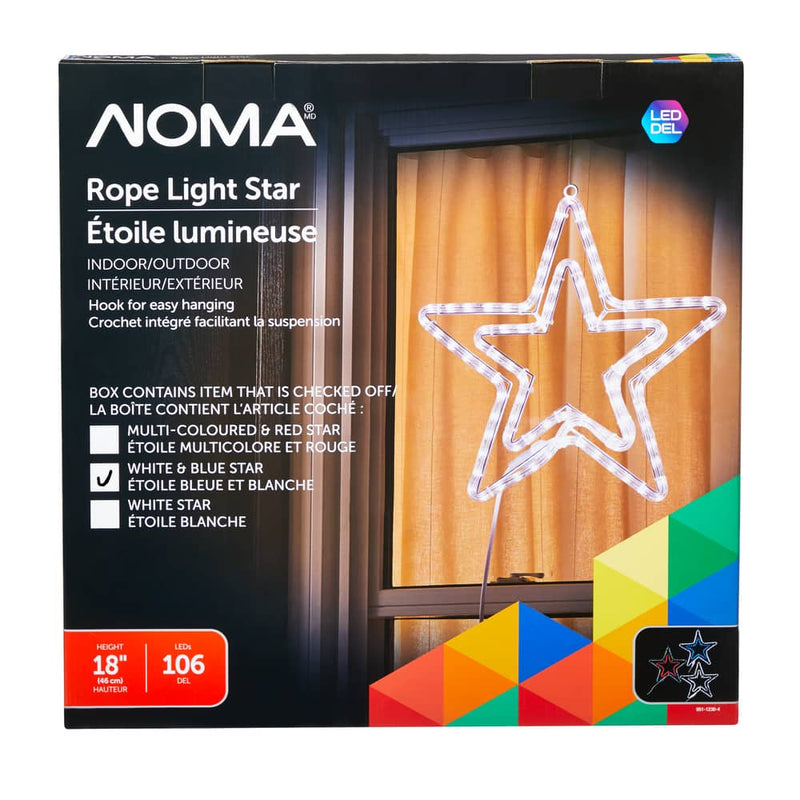 Noma 18 inch Rope Star  Multicoloured/ Indoor / Outdoor light