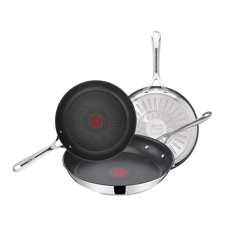 T-fal Jamie Oliver Cookware Non-Stick Fry Pan Bundle 3-Piece Set