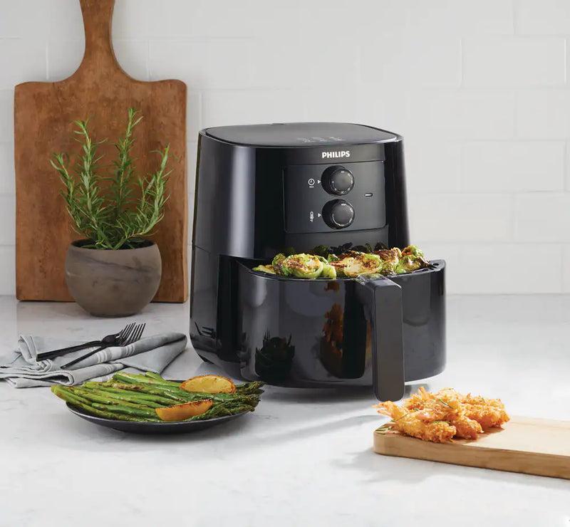 Philips Essential Compact Air Fryer w/ Rapid Air Technology, Black, 4.1L