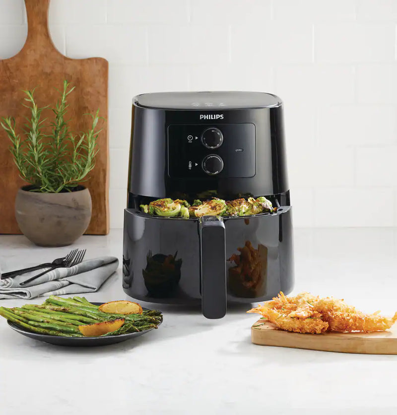 Philips Essential Compact Air Fryer w/ Rapid Air Technology, Black, 4.1L