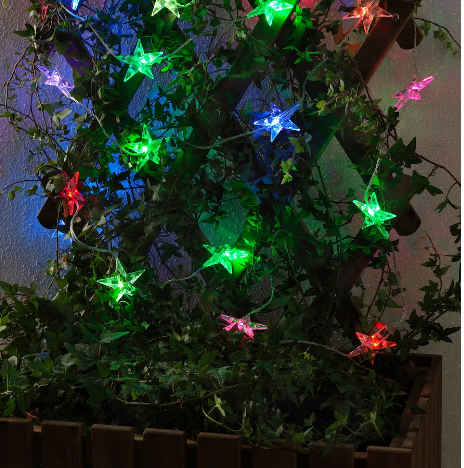 STRÅLA LED string light with 24 lights, outdoor/flashing star