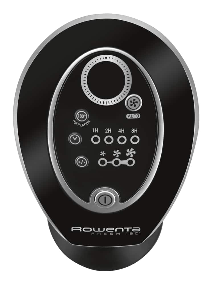 Rowenta Fresh 180° Large Digital Oscillating Tower Fan w/Remote Control, 3-Speed, Black