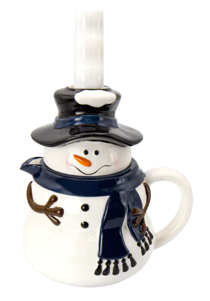 Snowman Carafe Hot Chocolate Maker w/ Mixer, Microwave Safe