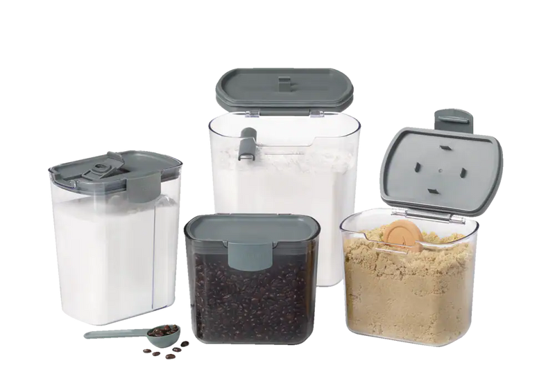 Starfrit Dry Food ProKeepers Plastic Food Storage Container Set with Airtight Seal, 4-pc