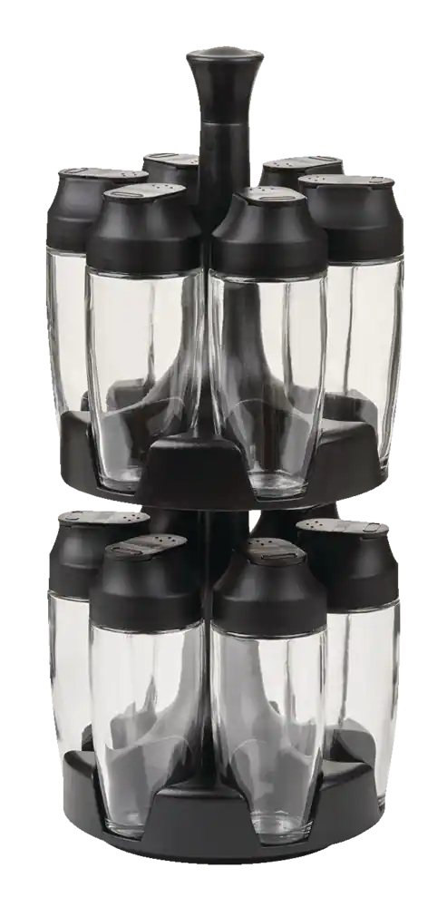 Trudeau Tower Carousel Spice Rack, Pre-Filled, 12-Jar